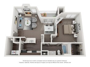 1 Bedroom 1 Bath 772 1133 floor plan